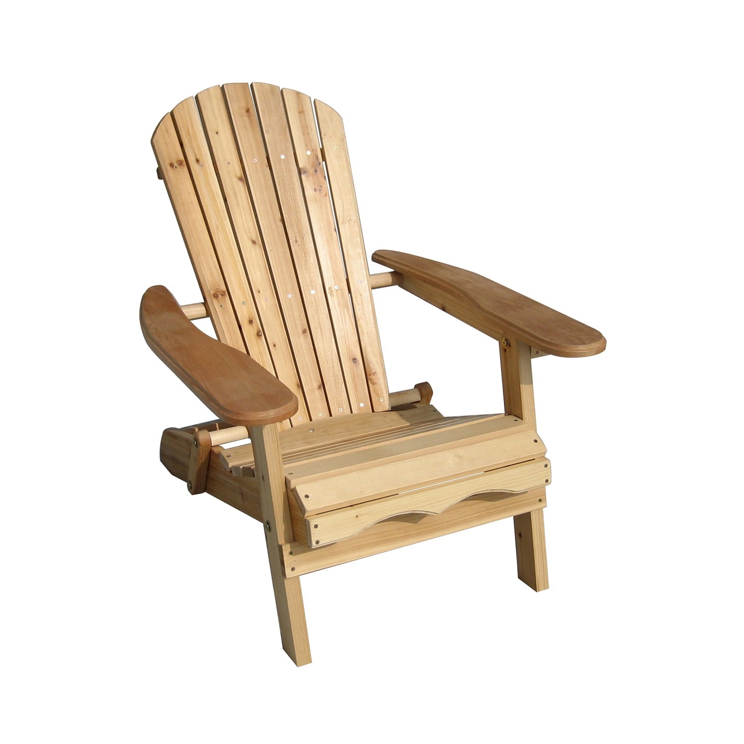 Natural Wood Foldable Adirondack Patio Chair with Arms