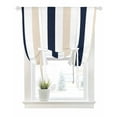 thumbnail image 1 of Beige Navy Blue Striped Tie Up Curtains for Window, Thermal Insulated Balloon Shade Adjustable Rod Pocket Curtains Valance Panels for Kitchen Bathroom Cafe 42 x 54 Farmhouse Stripe Art, 1 of 6