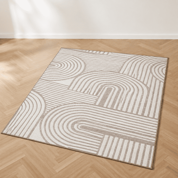 Neutral Fun Rug Beige Neutral 8x10 Area Rugs Textured Tufted For Living Room Bedroom ...