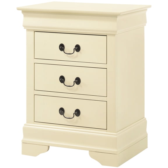 Beige Nightstand For Bedroom Interior Decoration And Function - 29" H X 21" W 16" D, Three Drawers, Fully Assembled, Classic Style, Effortless Maintenance Jobs To Start Easy Routines