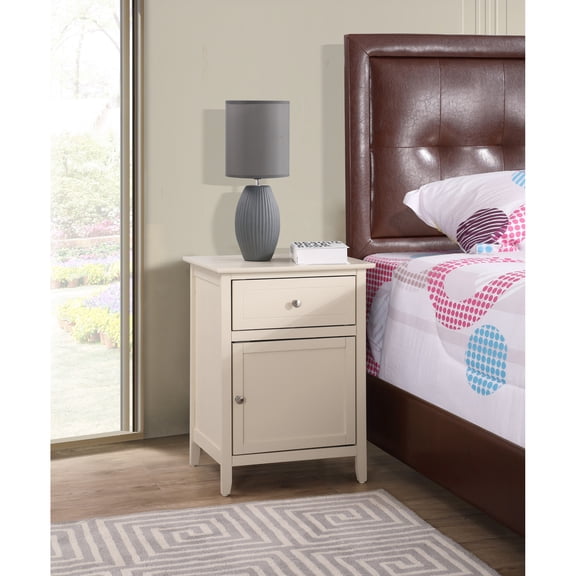 Beige Nightstand With Ample Drawer Capacity And Hidden Storage Option Design Spacious Cube
