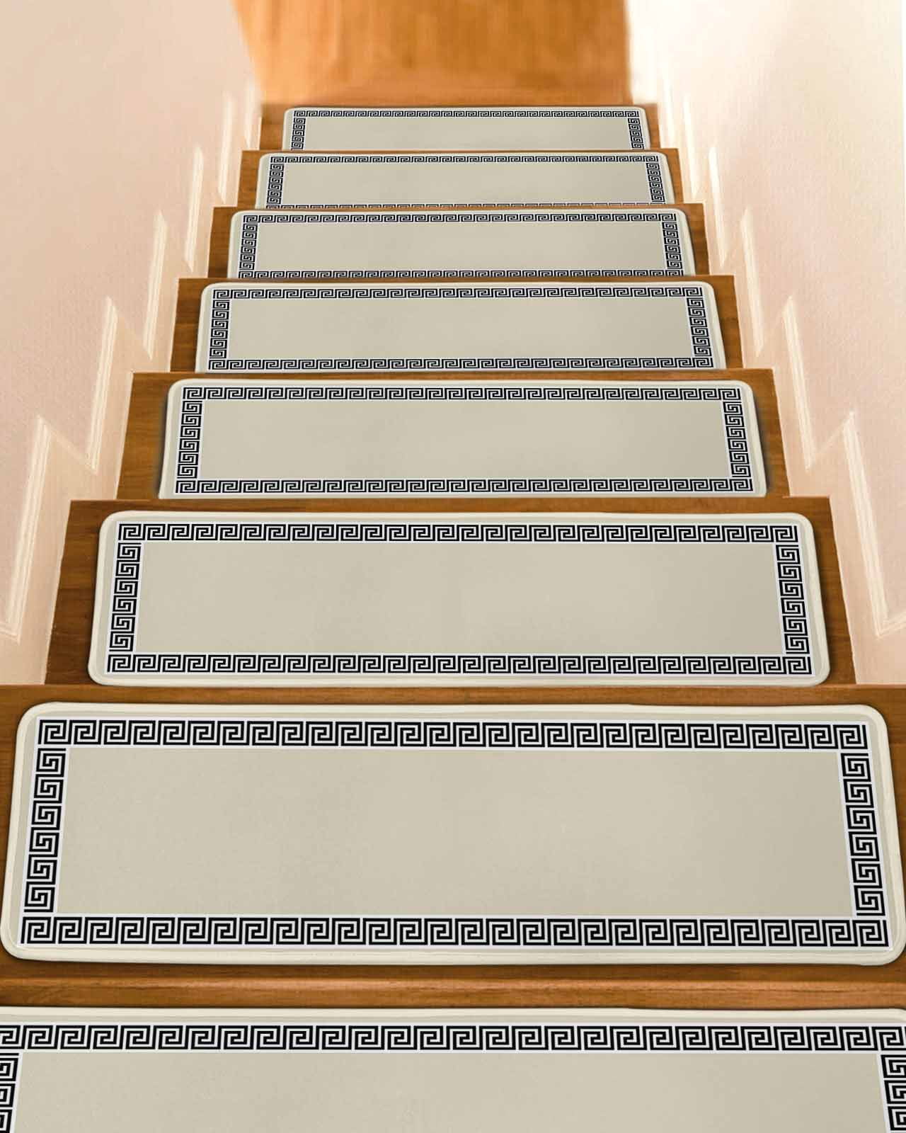 Beige Non-Slip Stair Treads for Wooden Steps, 4 Pack 8x30 Inches Carpet ...