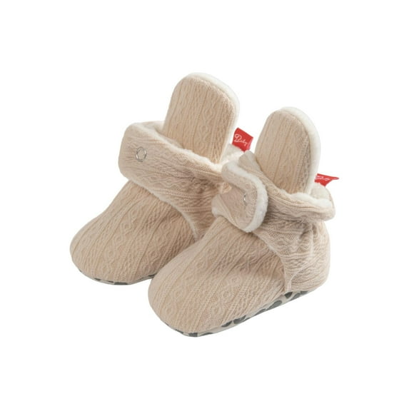 Beige Non-Slip Walking Shoes For Infants, Solid Color And Soft Sole For Fall Winter Seasons, First Steps Encouragement, Durable Stitching