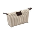 thumbnail image 1 of Beige Nylon Dumpling Cosmetic Bag - Foldable Travel Toiletry Organizer with Functional Compartments for Makeup and Toiletries, Stylish Yuanbao Pouch - Ideal for Weekend & Extended Trips, 1 of 6