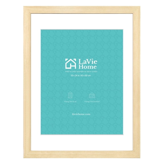 Beige Oak 18x24 Picture Frame with Polished Plexiglass for Wall Display