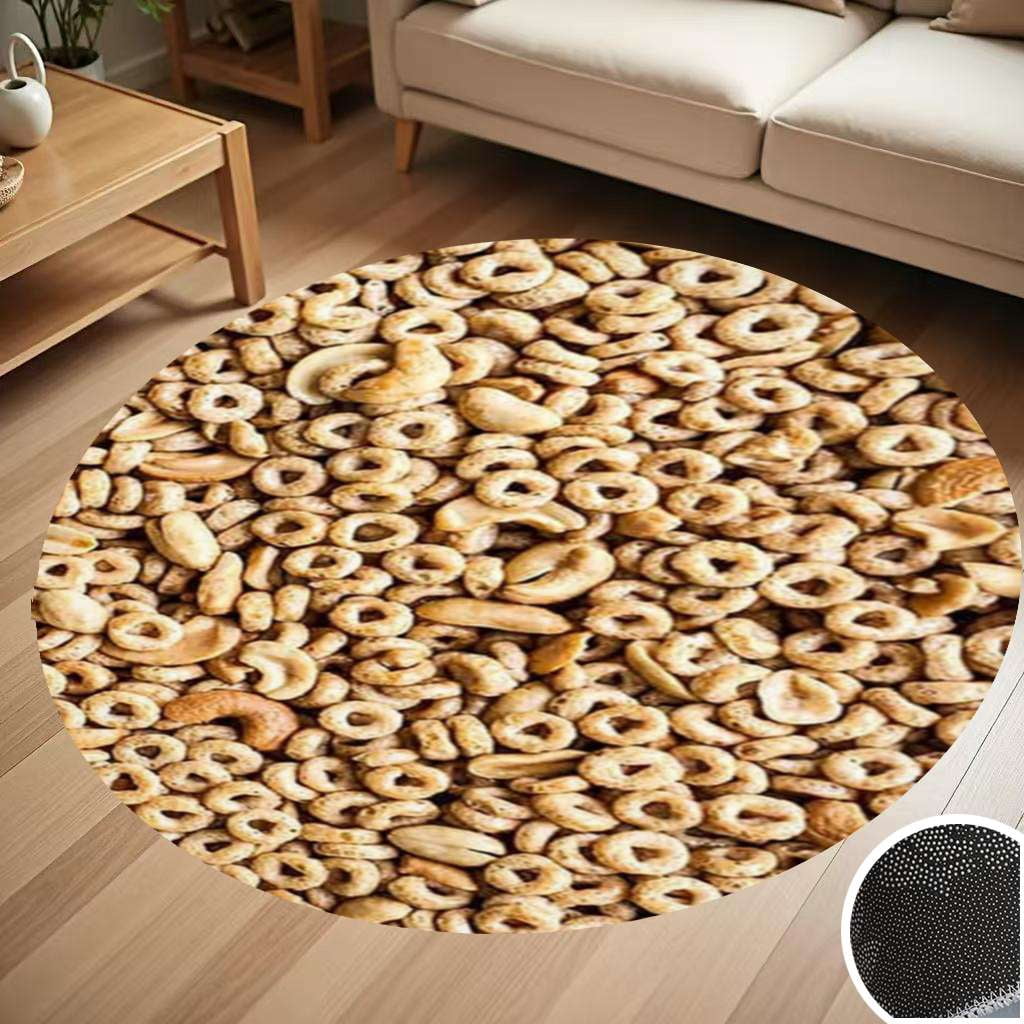 Beige Oat Cereal For A Healthy Cereal Round Carpet Living Room Bedroom ...