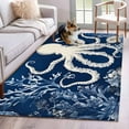 thumbnail image 1 of Beige Octopus Coastal Area Rug 3x5 Washable Rug Non Slip Navy Blue Nautical Ocean Coral Large Area Rug Indoor Floor Carpet for Entryway Bedroom Kitchen Living Room Home Office Dining Room Nursery, 1 of 8