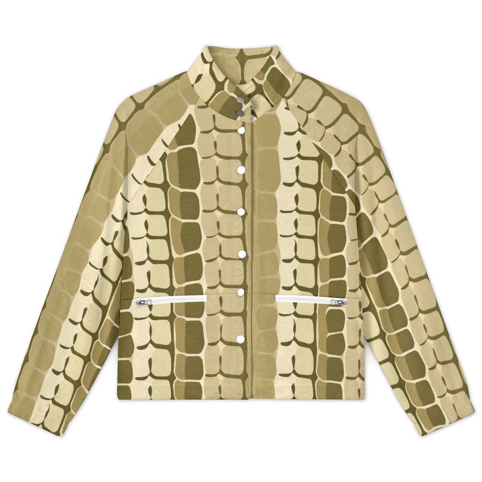 Beige Olive Reptile Skin Autumn Winter Jacket Women Coat Short Plush Beige Olive Reptile Skin Autumn Winter Jacket Women Coat Short Plush