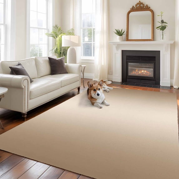 Beige Ombre Area Rug 5x7 FT, Non Slip Bedroom Throw Carpet, Modern Gradient Abstract Art Washable Soft Floor Carpet Non-Shedding Rug for Dining Room Bedside Classroom Desk