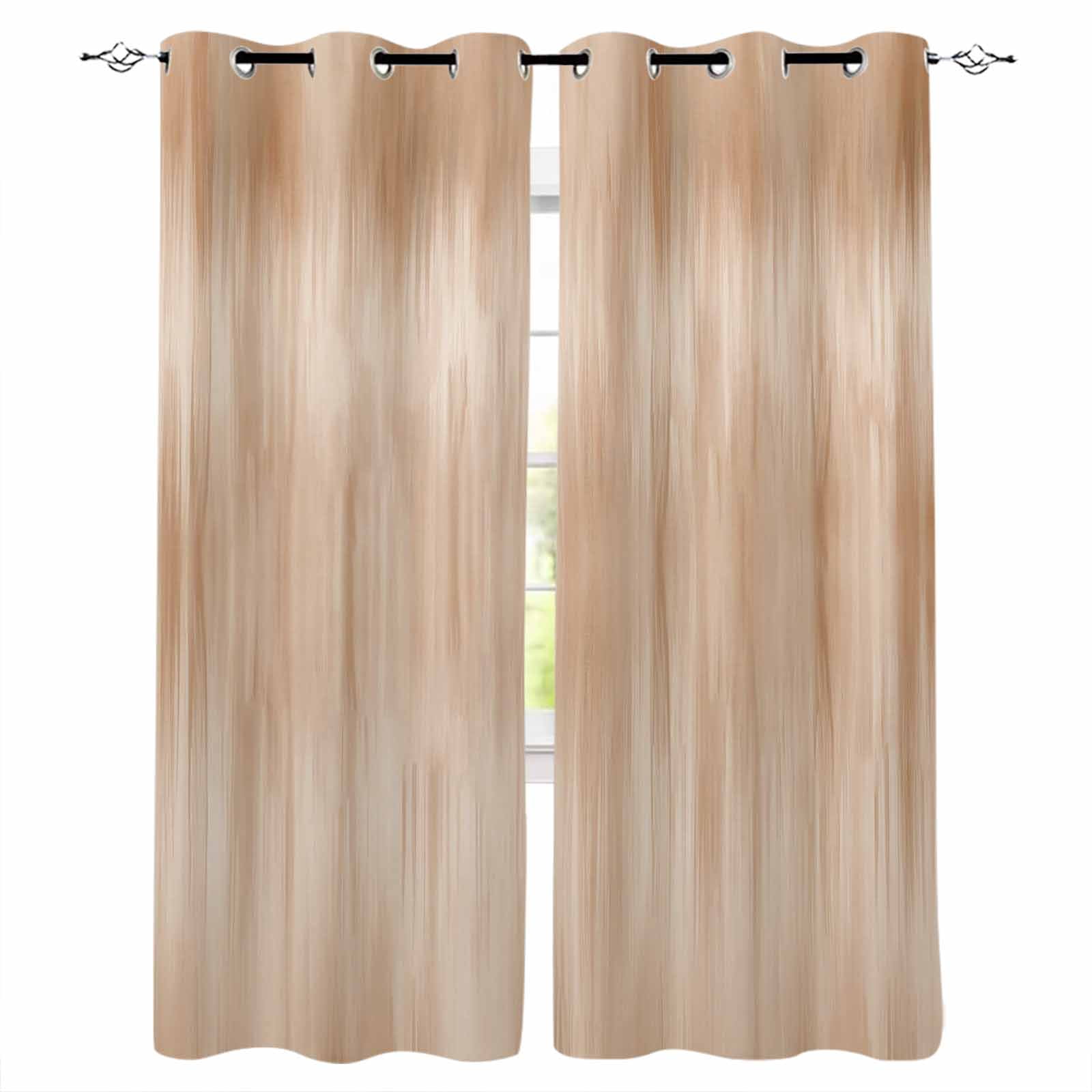 Picture Idea: Beige Ombre Blackout Curtains For Bedroom Living Room Modern Abstract