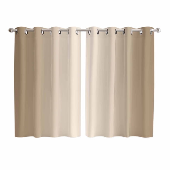 Beige Ombre Kitchen Curtains 72 Inch Length, Modern Gradient Abstract Art Grommet Top Bedroom Living Room Curtains, Light Filtering Cafe Curtain Drapes 2 Panels Set 104''x72''
