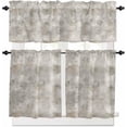 thumbnail image 1 of Beige Ombre Kitchen Curtains and Valances Set, Rod Pocket Curtains Tier Farmhouse Window Curtains 24 Inch Length, Modern Retro Oil Painting Abstract Rustic 3 Piece Kitchen Curtains Set, 1 of 6