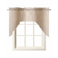 thumbnail image 1 of Beige Ombre Kitchen Swag Valances for Windows, Khaki Modern Art Farmhouse Swag Valances Curtains for Living Room, Rod Pocket Window Treatments for Bathroom, Bedroom, Cafe, 56"x36", 1 of 6