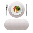 thumbnail image 1 of Beige Ombre Round 13 Inch Placemats Set of 4, White Gradient Modern Abstract Art HeatResistant Non Slip Place Mats for Dining Table, Wipeable Braided Kitchen Table Mats for Housewarming, 1 of 9