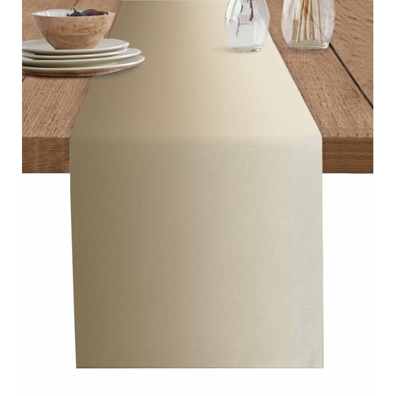 Beige Ombre Table Runner 48 Inches, Modern Abstract Art Gradient Aesthetics Bed Runner Dresser Scarves Tabletop for Indoor Outdoor Parties/Ceremony/Banquet, 13" x 48"