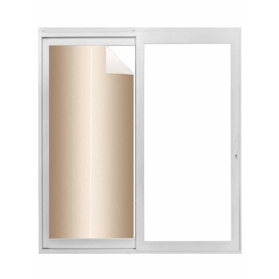 Beige Ombre Window Privacy Film, Modern Gradient Abstract Art Static Cling UV Sun Blocking Tint Film Heat Control Windows Films for Bedroom Bathroom, Window Stickers 17.7"x39.3"