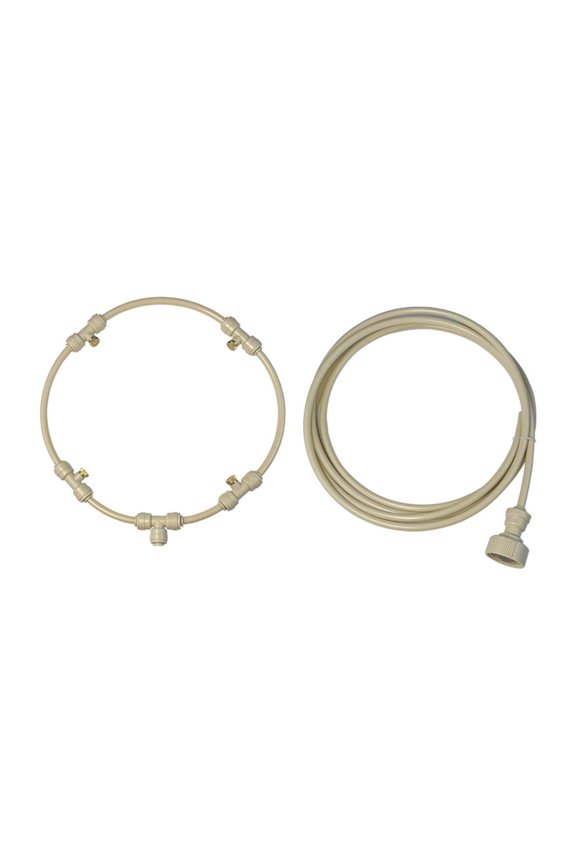Beige Outdoor Misting Fan Spray Ring Kit 16 Inch With 118 Inch Tube Water Spray Tube For Patio Cooling