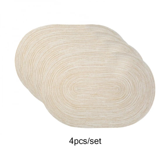 Beige Oval Placemats Set of 4,Heat resistant pad,Place Mat Washable Table Mats for Kitchen Dining Table Non-Slip Place mats