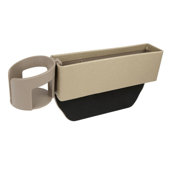 Beige PU Leather Automotive Seat Crevice Storage Driver or Passenger Side Gap Box Organizer Pocket