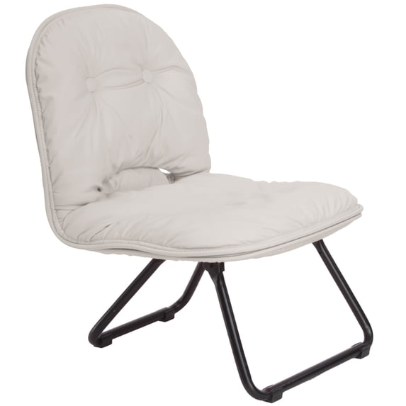 Beige PU Leather Folding Saucer Chair - Handbag-Style 8.5LBS for Home Camping