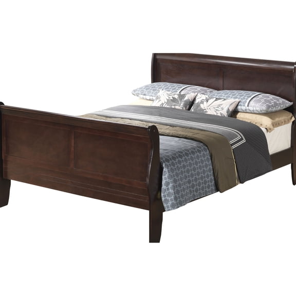 Beige Particle Board Sleigh Bed | Bedroom Decor, Neutral Aesthetic