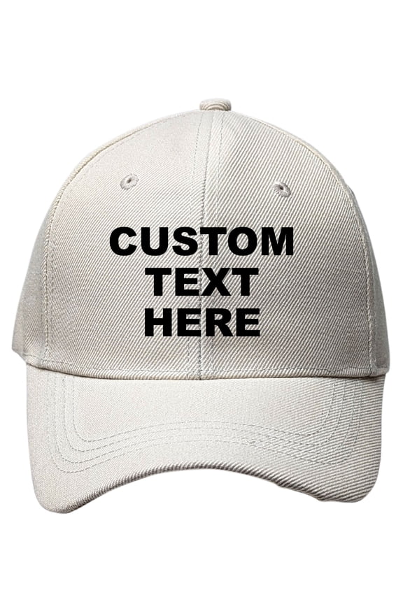 Beige Personalized Text Embroidered Unisex Baseball Cap, Adjustable Hat, Custom Text