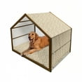 thumbnail image 1 of Beige Pet House, Oriental Traditional Paisley Detailed Motifs Color Contours Persian Culture Theme, Outdoor & Indoor Portable Dog Kennel with Pillow and Cover, 5 Sizes, Cream, by Ambesonne, 1 of 4