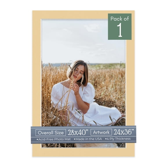 Beige Picture Frame Mat for 28x40 Frames - Fits 24x36 Photos - 1 Mat
