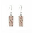 thumbnail image 1 of Beige & Pink Floral Paisley Rectangular Drop Earrings, 1 of 1