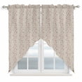 thumbnail image 1 of Beige Pink Floral Swag Valances for Windows, Kitchen Curtains 36 Inch Length 2 Panels Set, Spring Flowers Short Curtains for Small Windows Rod Pocket Cafe Curtains Drapes 28"x36", 1 of 8