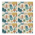 thumbnail image 1 of Beige Pioneer Flower and Leaf Pattern Summer Placemats Table Placemats Set Of 6-Linen Kitchen Washable Placemats Table Mats 11.8"x17.7"Non-Slip Heat Resistant, 1 of 5