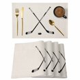 thumbnail image 1 of Beige Placemats Set of 8, Simple Gradient Ice Hockey Funny Sport Game Art Placemats for Dining Table, Place Mats for Kitchen Tabletop, Waterproof Wipeable Dining Table Mats Set, 1 of 9