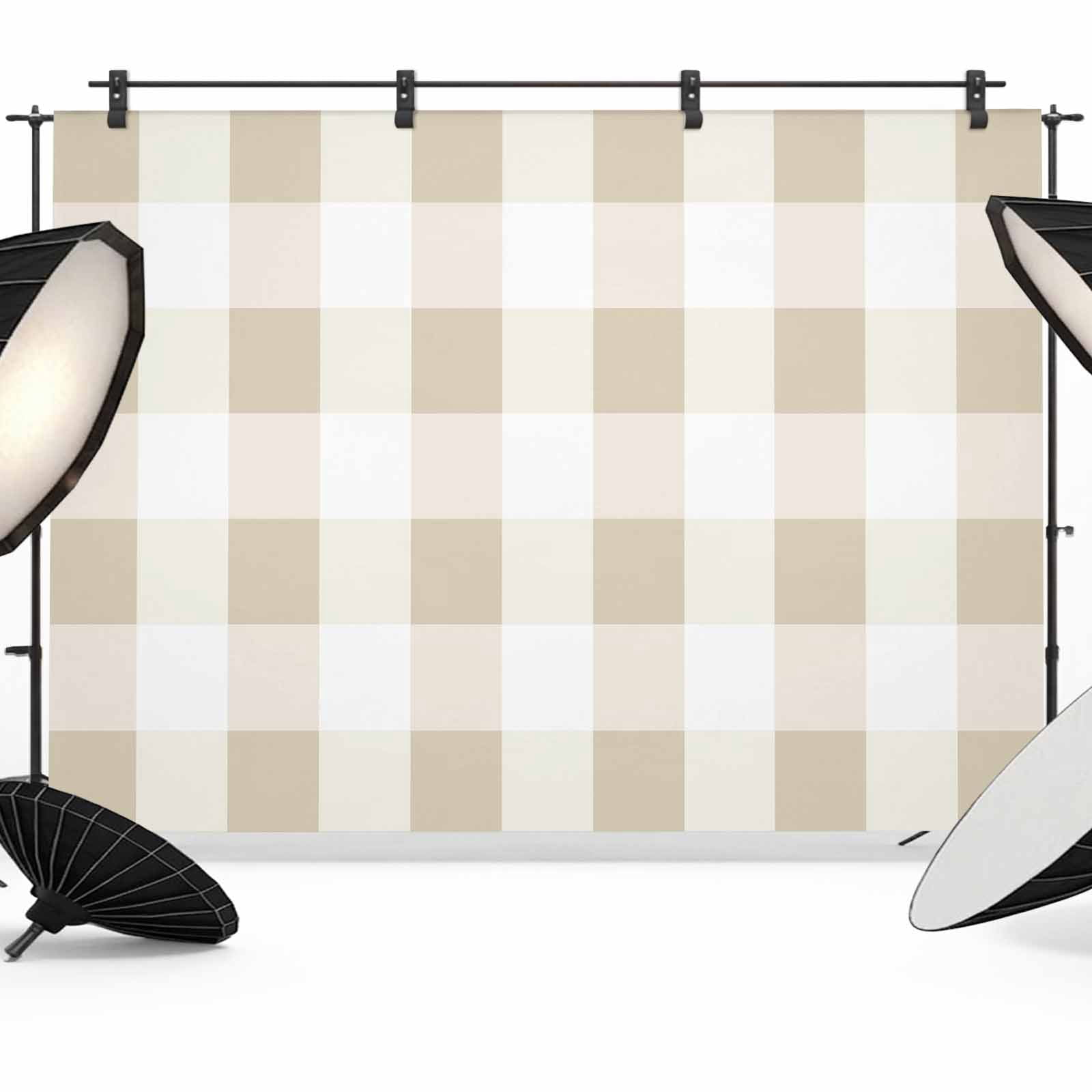Beige Plaid Backdrop for Photography,Fabric Photo Background Backdrop ...