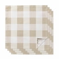 thumbnail image 1 of Beige Plaid Cloth Napkins, Spring Summer Farmhouse Buffalo Checkered Washable and Reusable Dinner Napkins Set of 4, Table Napkin for Kitchen Party Birthday Wedding Hotel Housewarming 20"x20", 1 of 8