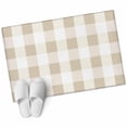 thumbnail image 1 of Beige Plaid Entryway Rug 2x3 Area Rug Washable Indoor Doormat Small Bathroom Rugs Non-Slip Low Pile Accent Throw Rugs Spring Summer Farmhouse Buffalo Checkered Floor Carpet for Kitchen Bedroom, 1 of 8