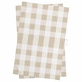 thumbnail image 1 of Beige Plaid Kitchen Towels Set of 2, Water Absorbent Dish Towel, Spring Summer Farmhouse Buffalo Checkered Decorative Hand Towels - Quick Drying Cloth for Cooking Baking, 18x28 Inch, 1 of 8