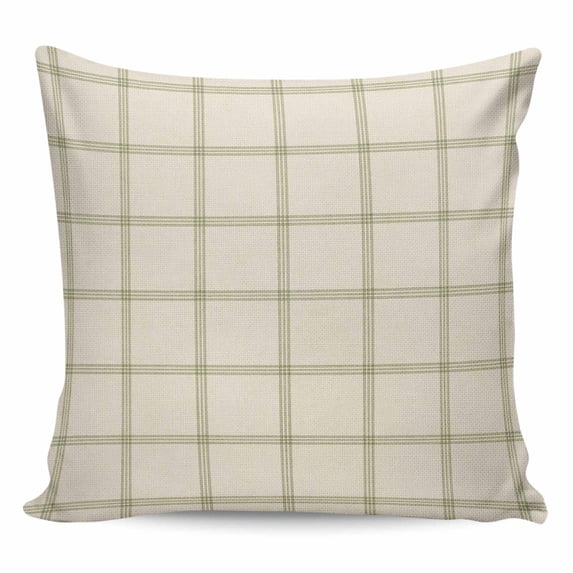 Beige Plaid Pillow Covers 26x26 Inch Decorative Throw Pillow Cover, Vintage Grid Stripe Minimalist Art Linen Sofa Pillowcases Accent Cushion Case Home Decor Bedroom Living Room