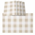 thumbnail image 1 of Beige Plaid Placemats for Dinning Table Set of 4, Spring Summer Farmhouse Buffalo Checkered Burlap Kitchen Place Mats Waterproof Cloth Table Mats, Indoor Outdoor Placemats Easy Clean Dinner Decor, 1 of 8