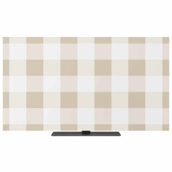 Beige Plaid TV Dust Cover,Stretchable TV Screen Desktop Computer ...
