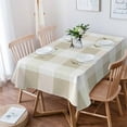thumbnail image 1 of Beige Plaid Tablecloth Rectangle Table Cloth 52x70 , Waterproof Tablecloth Outdoor Table Cloth, Spring Summer Farmhouse Buffalo Checkered Washable Table Cover for Kitchen Dining Party, 1 of 8