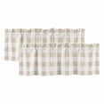 thumbnail image 1 of Beige Plaid Valances for Windows, Decorative Rod Pocket Window Valance Curtains, Spring Summer Farmhouse Buffalo Checkered Short Curtain Drapes for Kitchen/Living Room, 2 Panels, 60" W x 18" L, 1 of 8