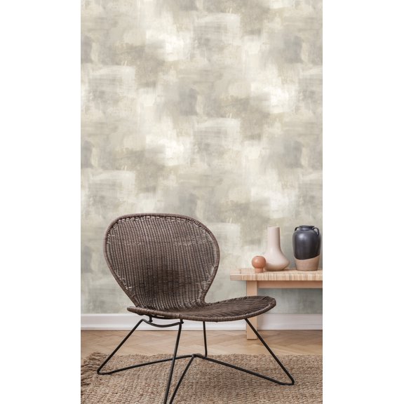 Beige Plain Concrete Textured Wallpaper R8394