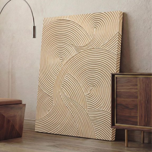 Beige Plaster Swirl Japandi Poster, Unframed Paper Poster 8x10in