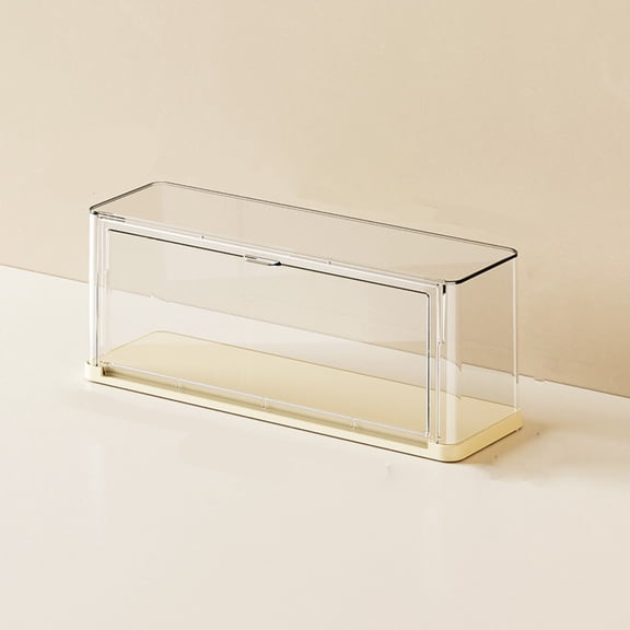 Beige Plastic Dust Proof Display Case - Stackable Collectible Protector for Figurines, Dolls & Action Figures | 12-Inch Clear Showcase Box with Secure Closure
