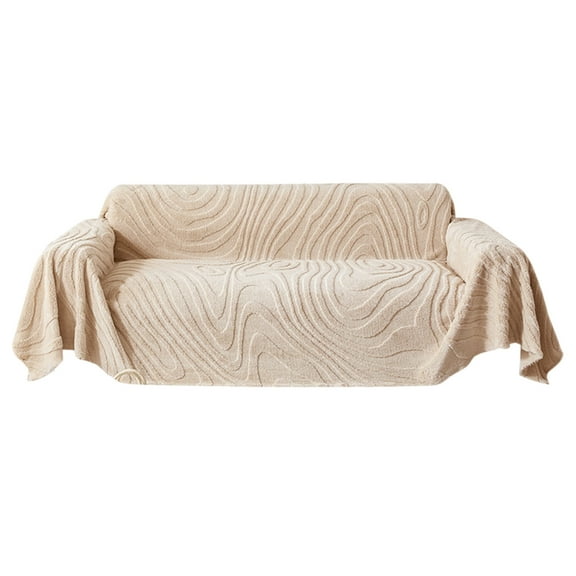 Beige Plush Sofa Throw Blanket Cover With Breathable Fabric, Quick-Dry And Multi-Use For Living Room, Car, Travel, Air Conditioning Quilt, 70.8X35.4In, 1.0Lb