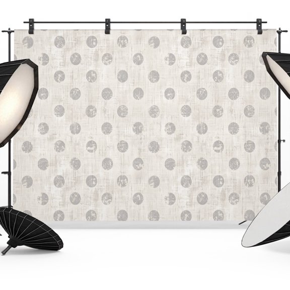 Beige Polka Dots Spots Backdrops for Photography, Abstract Modern Minimalist Fade Texture Fabric Photo Background Sturdy Studio Props for Photo Studio, Video Recording, Booth & Photoshoot 12x8ft