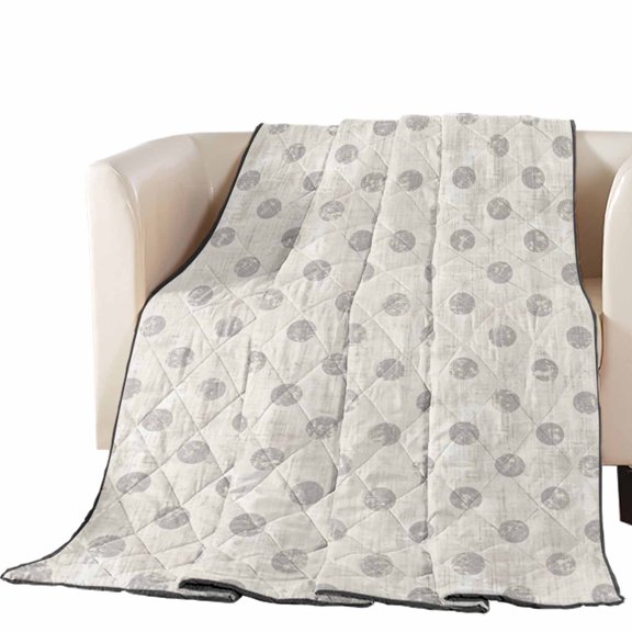 Beige Polka Dots Spots Quilted Comforters Cooling Blanket Oversized King Size, Abstract Modern Minimalist Fade Texture Cold Comfort for Hot Sleepers Lightweight Air Conditioning Quilt Blanket for Bed