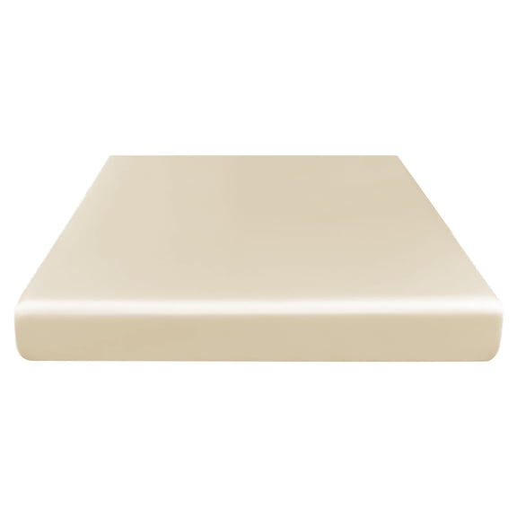 Beige Polyester Ice Silk Fitted Sheet Breathable Mattress Cover Summer Bedding Washable Imitation Silk Bed Sheet With Cool Touch For Warm Weather 78.74X70.87Inch