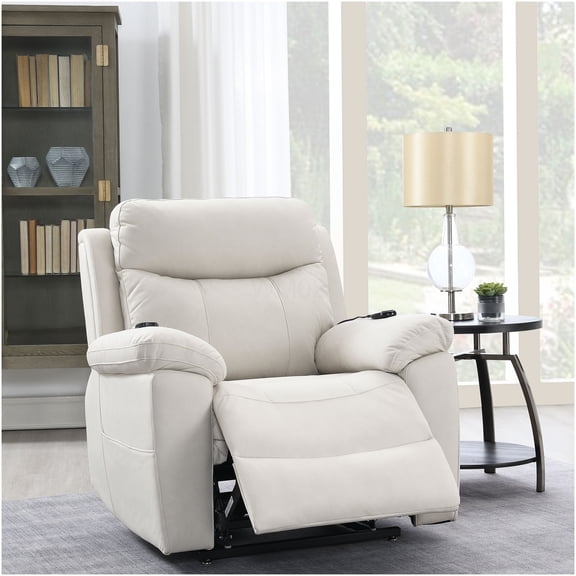 Beige Power Lift Recliner Chair with Heat and Massage, Soft Microfiber Fabric, Electric Motion Sofa for Living Room