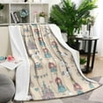 thumbnail image 1 of Beige Princess Carriage Pattern Blanket,Comfortable Soft Lamb Wool Throw Blanket,All Season,Warm Lightweight Blankets for Sofa Bed Couch Living Room Chair,40"x50", 1 of 4